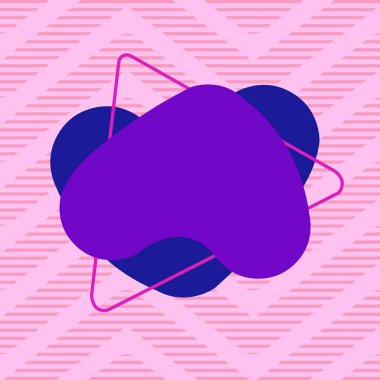 Renkli nesnenin asimetrik ve eşit olmayan biçimi. Simetrik olmayan düzensiz şablon ana hatları çok renkli tasarım. Soyut resmin tasviri