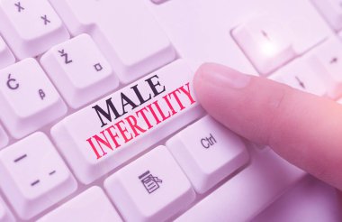Word writing text Male Infertility. Business concept for the inability to cause pregnancy in a fertile. clipart