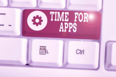 Zaman Apps için gösterilen metin işareti. Kavramsal fotoğraf yardımcı olur en iyi fullfeatured hizmeti daha hızlı iletişim.