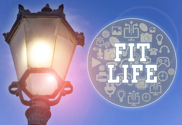 Segno di testo che mostra Fit Life. Foto concettuale mantenendo un peso sano con dieta ed esercizio fisico Vita sana . — Foto Stock