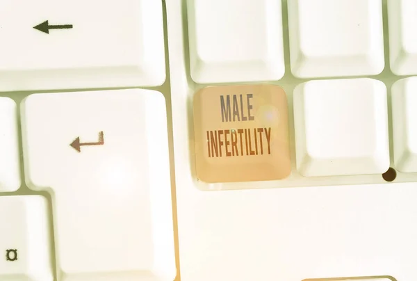 Nota de escrita mostrando a infertilidade masculina. Foto de negócios mostrando a incapacidade de causar gravidez em uma fértil . — Fotografia de Stock