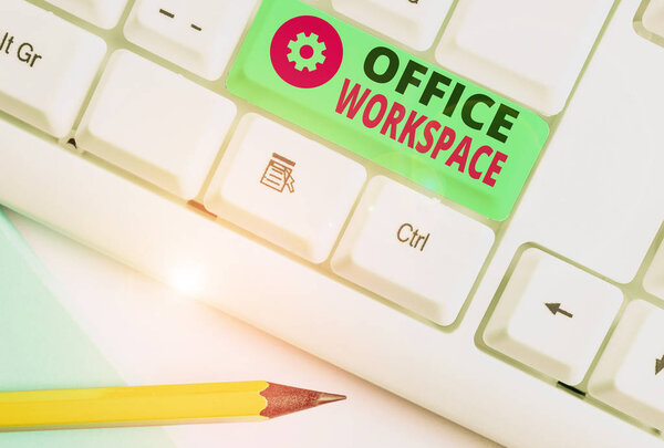 Word writing text Office Workspace. Business concept for any location or venue where demonstrating work is performed.