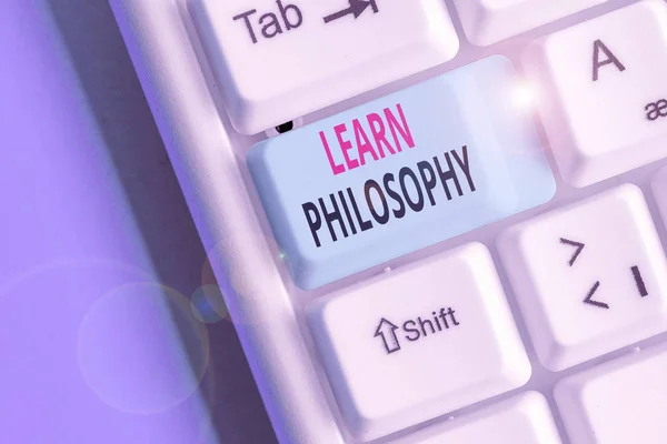 Handwriting text writing Learn Philosophy. Concept meaning learn to develop sound methods of research and analysis. — Stock Photo, Image