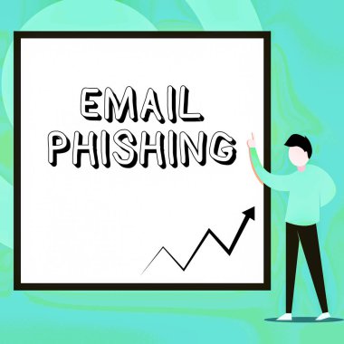 E-posta Kimlik Avı gösteren kavramsal el yazısı. Boş dikdörtgen Geometrik arka plan işaret ayakta kötü amaçlı yazılım Adam dağıtan web sitelerine bağlantı olabilir İş fotoğraf metin E-postalar.