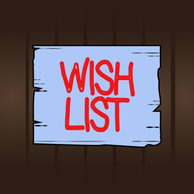 Dilek Listesini gösteren not yazılıyor. İş fotoğraflarının gösterilmesi istenen ama çoğu zaman elde edilemeyen tahta oyukları ahşap panel renkli kereste oyukları..