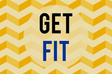Get Fit 'i gösteren mesaj işareti. Birisi ya da bir şey için kavramsal fotoğraf boyutu ya da şekli vücudunuzu sağlıklı ve dalgalı çizgiler şeklinde tutar. Soyut doku zigzag sallaması. Geometrik.