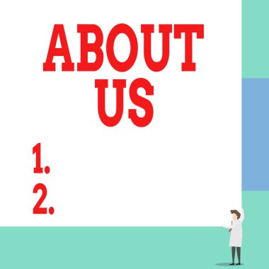 Bizim hakkımızda mesaj işareti. Bir şeyin kimi ya da neyi ilgilendirdiğini tanıtmak için kavramsal fotoğraf. Öndeki genç kadın iki el ele tutuşuyor. Sağ büyük boş dikdörtgen..