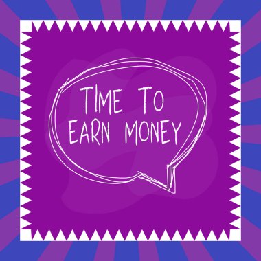 Kelime yazma zamanı para kazanmak için. Asimetrik şekilli nesne ana hatlarının içerisine İş ya da Özellik Yatırımı İçin Para Almak için İş Konsepti.