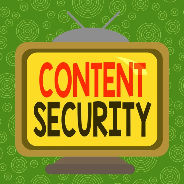 Conceptual hand writing showing Content Security. Business photo showcasing the protection against deliberate threats to content Square rectangle unreal cartoon wood on the coloured wall.