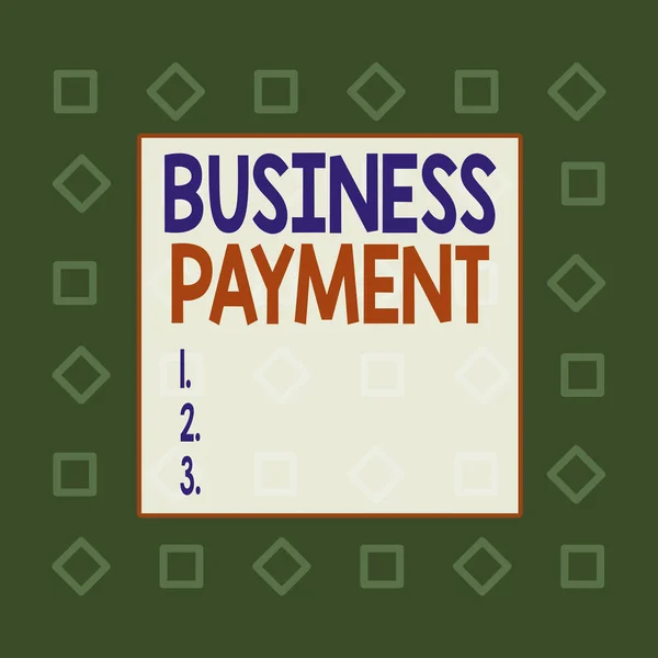 Writing note showing Business Payment. Business photo showcasing trade of value from one party to another for goods Square rectangle paper sheet loaded with full creation of pattern theme.