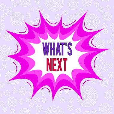 Sırada ne olduğunu gösteren kavramsal el yazısı. İş fotoğrafı metni gelecekten bahsediyor ya da şimdiki asimetrik düzensiz şekilli nesne çok renkli tasarımı sonrasından..