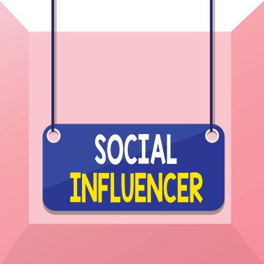 Sosyal Etkilenen 'i gösteren kavramsal el yazısı. İş fotoğrafı gösterimi diğerlerini orijinalliklerinden dolayı ikna eder ve Pano renk arkaplan tahtasına bağlanmış string panel dikdörtgenine ulaşır.