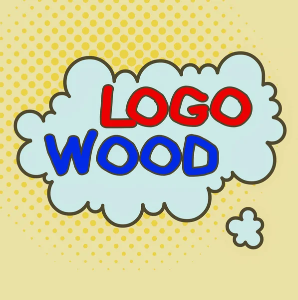 Word writing text Logo Wood. Business concept for Recognizable design or symbol of a company inscribed on wood Asymmetrical uneven shaped format pattern object outline multicolour design.