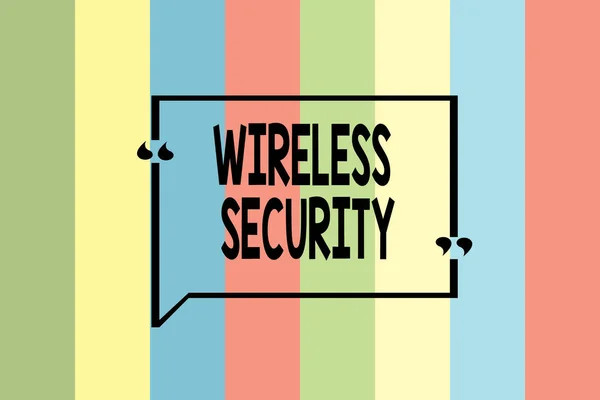 Writing note showing Wireless Security. Business photo showcasing prevention of unauthorized access or damage to computers Seamless vertical lines background drawing lines wallpaper banner. — Stock Photo, Image