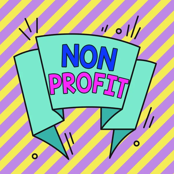 Conceptual hand writing showing Non Profit. Business photo text type of organization that does not earn profits for its owners Asymmetrical uneven shaped pattern object multicolour design.