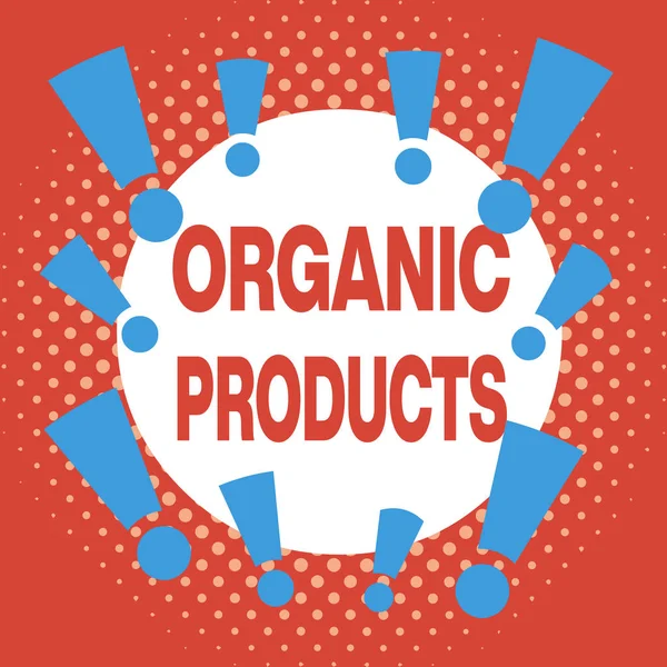 Írócetli organikus termékekről. Üzleti fotó bemutató anyagok által termelt biogazdálkodás aszimmetrikus egyenetlen alakú minta tárgy többszínű design. — Stock Fotó