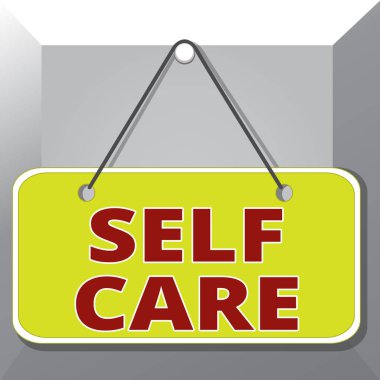 Kişisel Bakım 'ı gösteren kavramsal el yazısı. Eylemleri korumak veya iyileştirmek için iş fotoğrafı uygulaması kendi sağlık Memo hatırlatıcı boş tahta eklenmiş arkaplan dikdörtgeni.