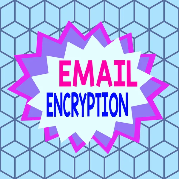 Text sign showing Email Encryption. Conceptual photo protect the content from being read by illicit entities Asymmetrical uneven shaped format pattern object outline multicolour design. — Stock Photo, Image