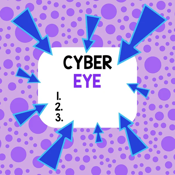Handwriting text Cyber Eye. Concept meaning tool engages in building smart technologies in cybersecurity Asymmetrical uneven shaped format pattern object outline multicolour design. — Stockfoto