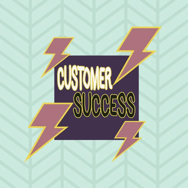Conceptual hand writing showing Customer Success. Business photo text customers achieve desired outcomes while using your product Asymmetrical format pattern object outline multicolor design.