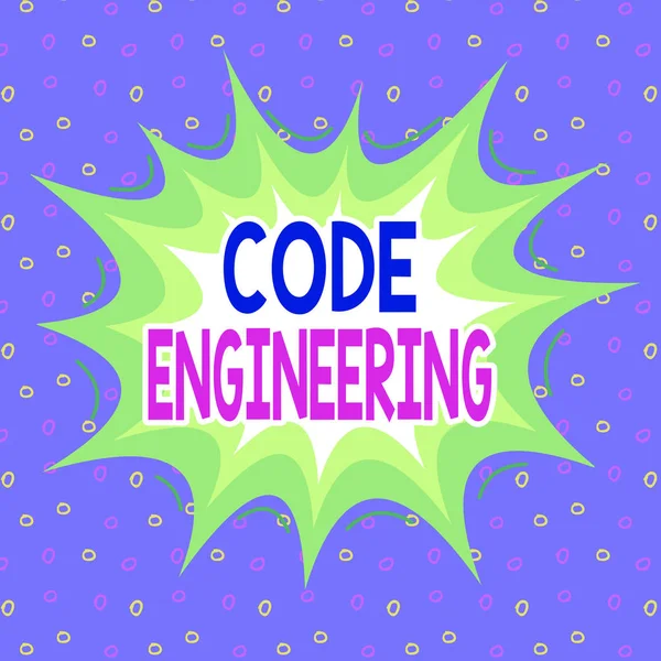 手書きのテキスト書き込み｜Code Engineering。ソフトウェア開発への工学応用という概念非対称不均一な形状パターンオブジェクト概要多色設計. — ストック写真