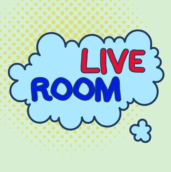 Word writing text Live Room. Business concept for the room in a house or apartment that is used for relaxing in Asymmetrical uneven shaped format pattern object outline multicolour design.