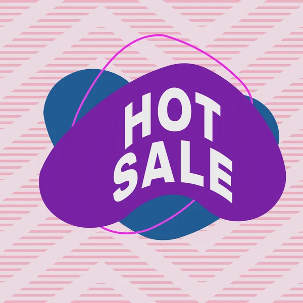 Почерк тексту, що пише Hot Sale. Концептуальне значення надягання продуктів на високу знижку Велика ціна Чорна п'ятниця Асиметричний нерівний формат об'єкта начерки різнокольоровий дизайн . — стокове фото