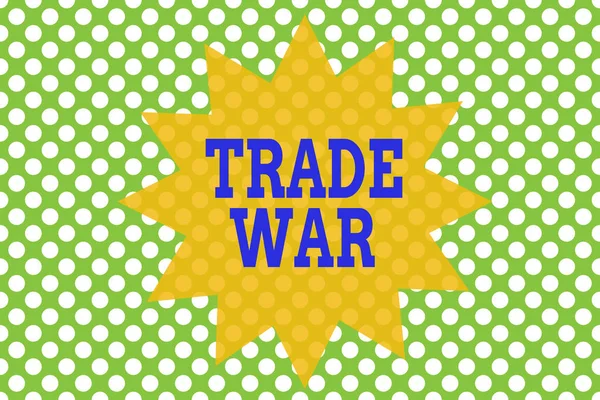 Word writing text Trade War. Business concept for a situation in which countries try to damage each other s is trade Seamless background pattern with dots. Simple wallpaper. Polka design. — Stock Photo, Image