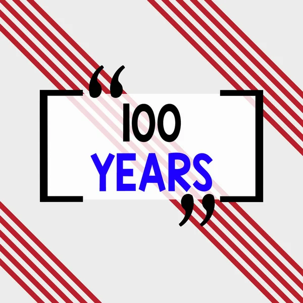 Writing note showing 100 Years. Business photo showcasing Remembering special day for being 100 years in existence Square rectangle paper sheet loaded with full creation of pattern theme.