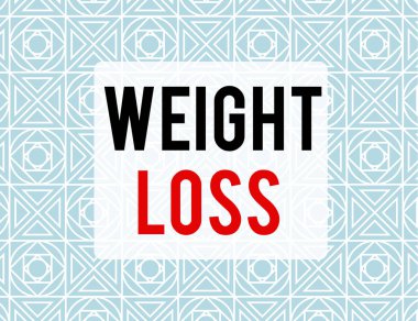 Writing note showing Weight Loss. Business photo showcasing the fact of a demonstrating or animals body weight becoming less Endless Geometric Outline Tiles Pattern in Line against Blue Background.