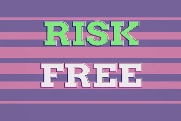 Text sign showing Risk Free. Conceptual photo used to describe something that does not involve any danger Seamless horizontal lines background drawing lines. Up and down stripes. — Stok fotoğraf