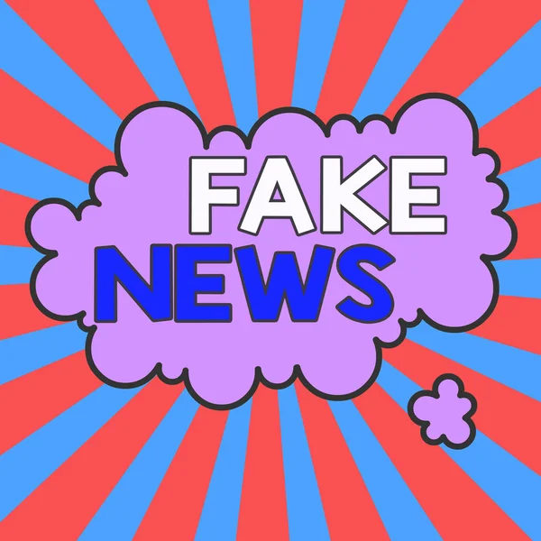 Записка про Fake News Business photo showding Giving information to show that not true by the media Asytrical uneven formed image object multicolour design. — стокове фото
