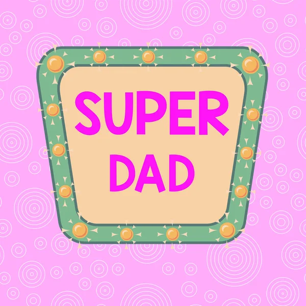 Handwriting text writing Super Dad. Concept meaning Children idol and super hero an inspiration to look upon to Asymmetrical uneven shaped format pattern object outline multicolour design. — Stock Photo, Image