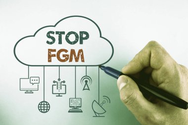 Word writing text Stop Fgm. Business concept for Put an end or stop on genital cutting and circumcision.