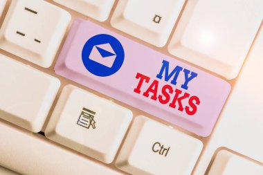 Sözcük yazma Görevlerim. Belirli bir süre içinde tamamlanması gereken iş konsepti.