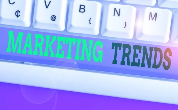 Word writing text Marketing Trends. Business concept for changes and developments in trading in the market.