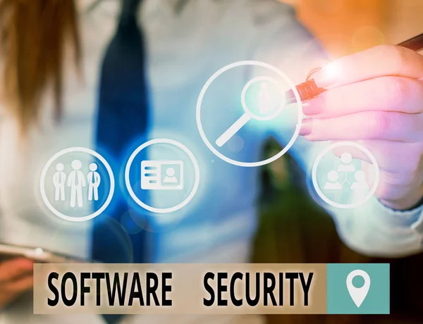 Text sign showing Software Security. Conceptual photo implemented to protect software against malicious attack.