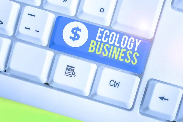 Ecriture conceptuelle montrant Ecology Business. Business photo texte global écologie et protection de l'environnement entreprise . — Photo