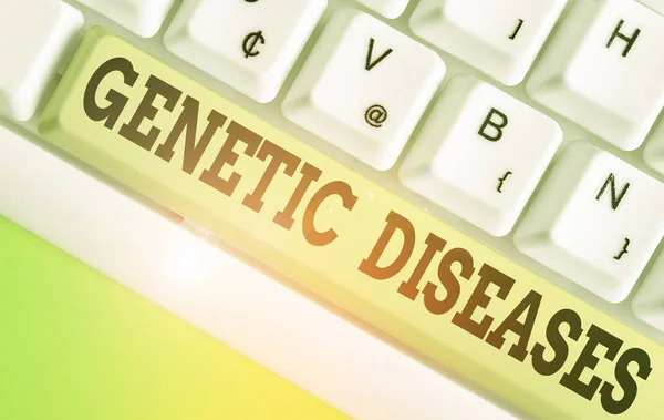 Word writing text Genetic Diseases. Business concept for disease caused by an abnormality in an individual s is genome.