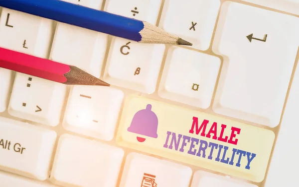 Texto de escritura de palabras Infertilidad masculina. Concepto de negocio para la incapacidad de causar el embarazo en un fértil . — Foto de Stock
