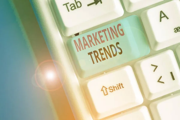 Handwriting text writing Marketing Trends. Concept meaning changes and developments in trading in the market.