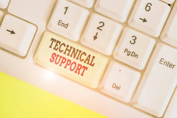 Texte manuscrit Support technique. Concept signifiant service fourni par une société de matériel ou de logiciels . — Photo