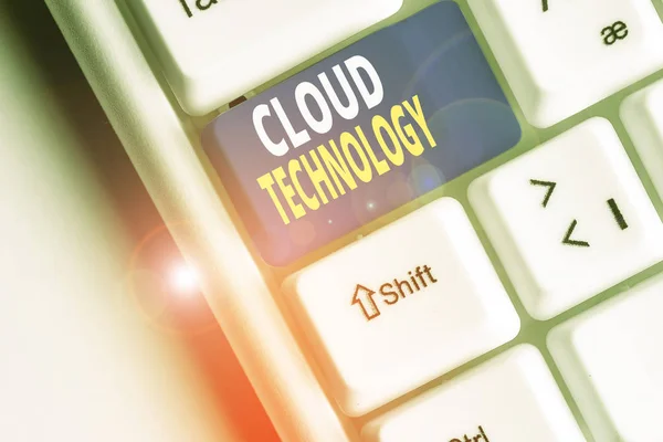 Λέξη που γράφει τεχνολογία Cloud. Επιχειρηματική έννοια για την ανάλυση της διαθεσιμότητας πόρων του συστήματος πληροφορικής. — Φωτογραφία Αρχείου