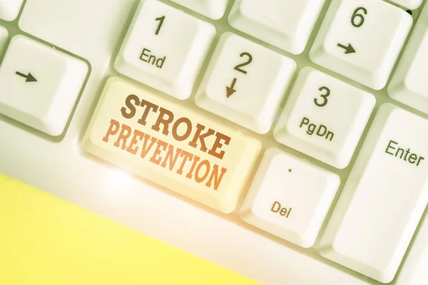 Handstilstext Stroke Prevention. Begreppet identifierade demonstrationsriskfaktorer och förändrad livsstil. — Stockfoto