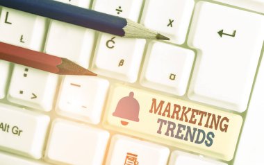 Word writing text Marketing Trends. Business concept for changes and developments in trading in the market.
