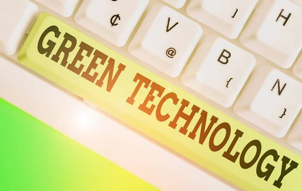 Κείμενο γραφής λέξεων Πράσινη Τεχνολογία. Επιχειρηματική έννοια για την αναστροφή των επιπτώσεων της δραστηριότητας huanalysis στο περιβάλλον. — Φωτογραφία Αρχείου