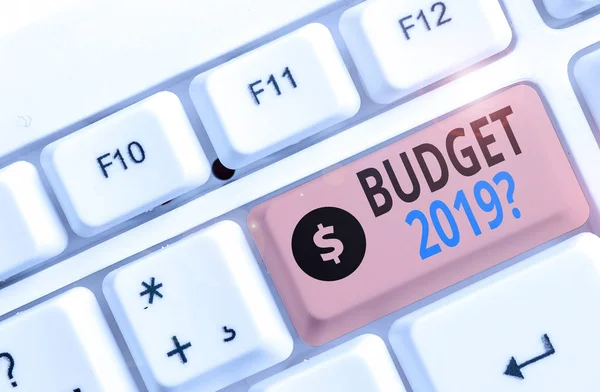 Tekst teken met de vraag budget 2019. Conceptuele foto raming van baten en lasten voor volgend jaar. — Stockfoto