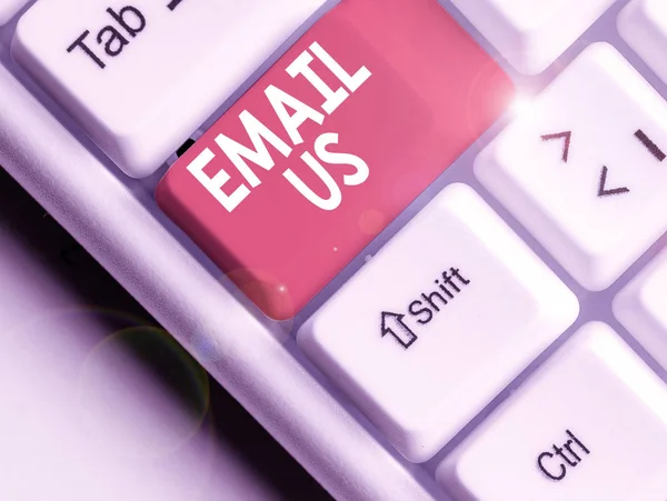 Text sign showing Email Us. Conceptual photo Sending a commercial message to a group of showing using mail. — Stock Photo, Image