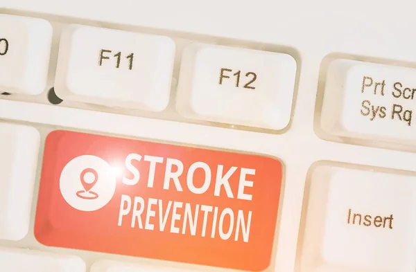 Ordskrivning text Stroke Prevention. Affärsidé för identifierade demonstrationsriskfaktorer och förändrad livsstil. — Stockfoto