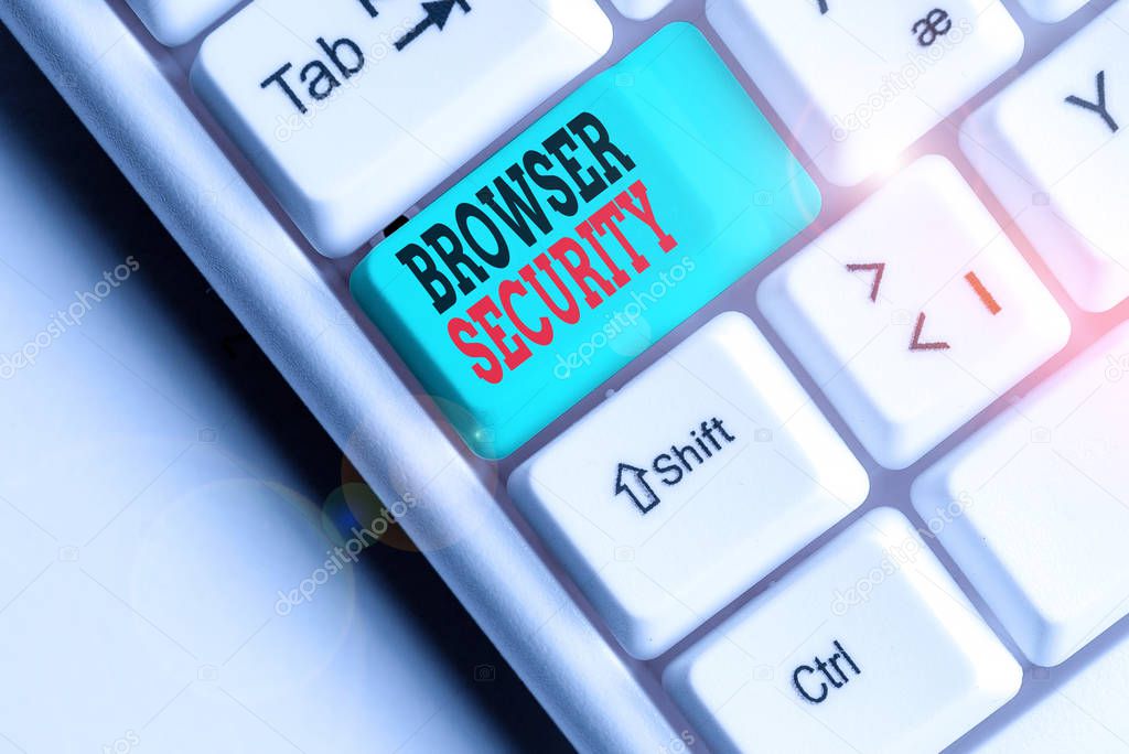 Text sign showing Browser Security. Conceptual photo security to web browsers in order to protect networked data.